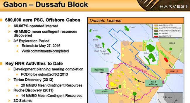 US Harvest Natural Resources conclut avec le Gabon un accord d'exploitation du bloc Dussafu